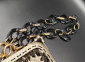 Handmade Crochet Clutch Bag | Champagne Gold Evening Purse with Chunky Chain