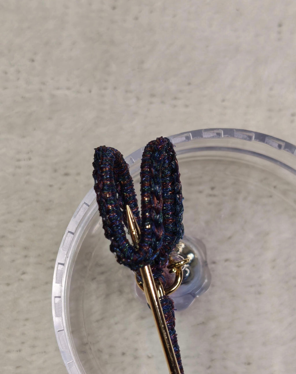 Hand-Crocheted Beaded Safety Pin Brooch | Iridescent Crystal Flower Kilt Pin