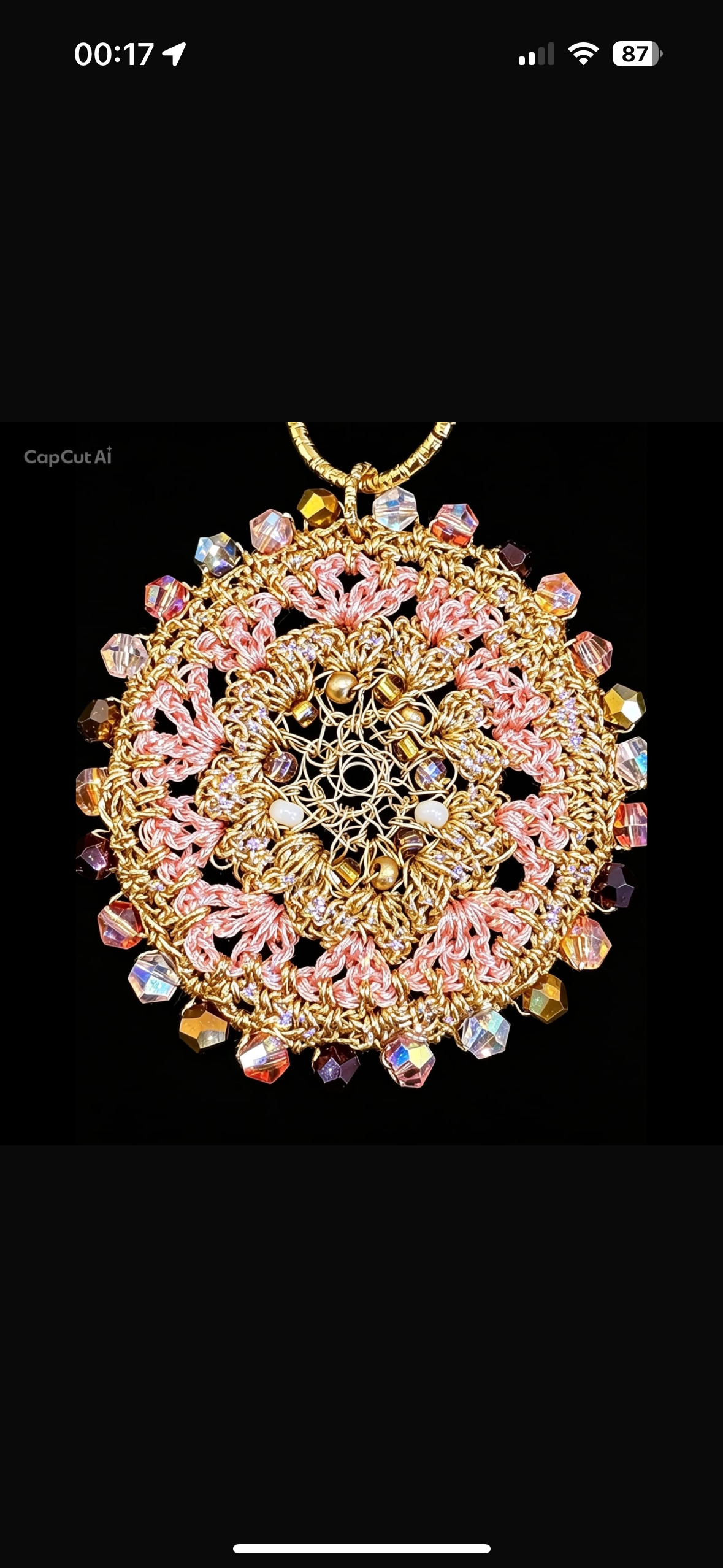 Bespoke Rose Pink & Gold Micro-Crochet Pendant & Earring Set | The Blush Mandala Handcrafted Wire & Crystal Jewelry Set